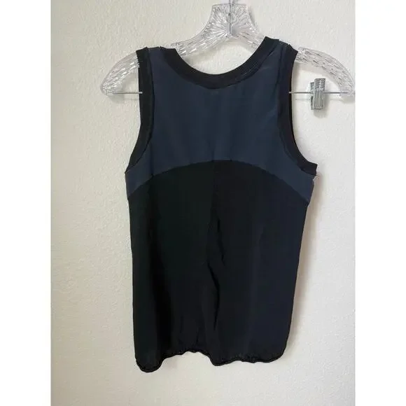 Rag & Bone Women’s Sora Silk-Combo Shell Tank in Navy Blue Size XS - Picture 2 of 6